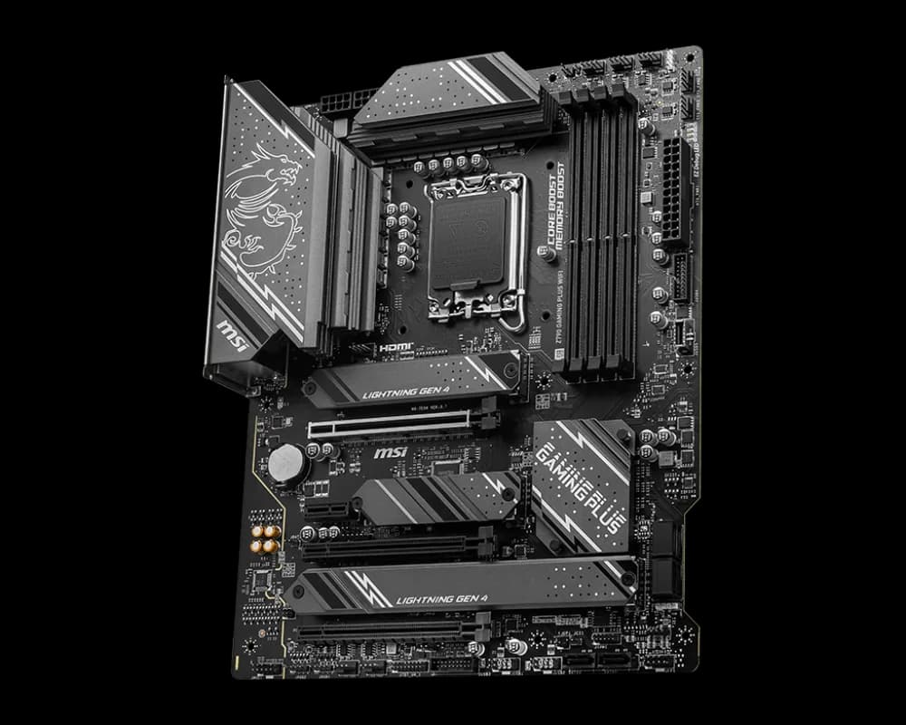 MSI Z790 GAMING PLUS WIFI , LGA 1700, INTEL Z790, 4xDDR5, DDR4 up to 7200+(OC)MHz, 3.0 x16 slot, 4x M.2 slots, 1x USB 3.2 Gen 2 (Type-C), 4x USB 3.2 Gen 1, 1x HDMI, ATX, 3y "Z790_GAMING_PLUS_WIFI" — miniatură