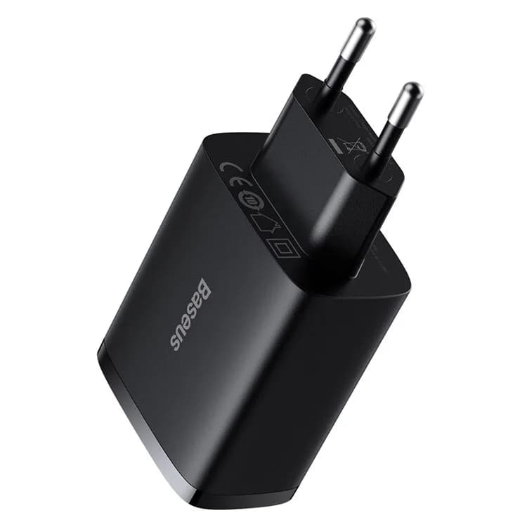 INCARCATOR retea Baseus Compact, Fast Charge 17W, 3 x USB 5V/2.1A, negru "CCXJ020101" - 6932172606961 — miniatură