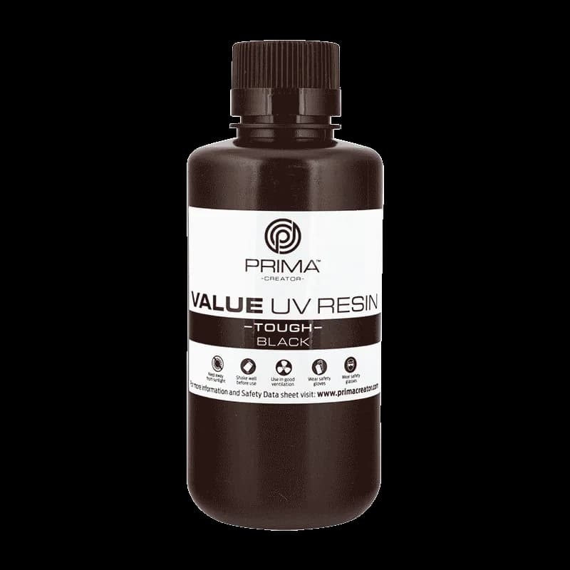 Rășină 3D PrimaCreator Value Tough UV (ABS Like) – 500 g – Black — miniatură