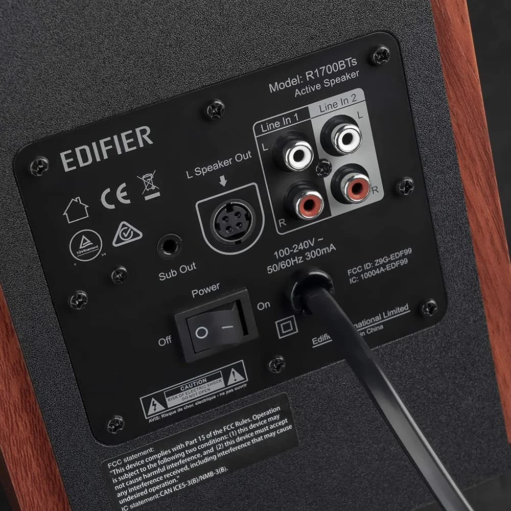 BOXE EDIFIER 2.0, RMS: 66W (2 x 15W, 2 x 18W), bluetooth, telecomanda wireless, volum, bass, treble, dual RCA, sub-out, brown, "R1700BTS-BR" — miniatură
