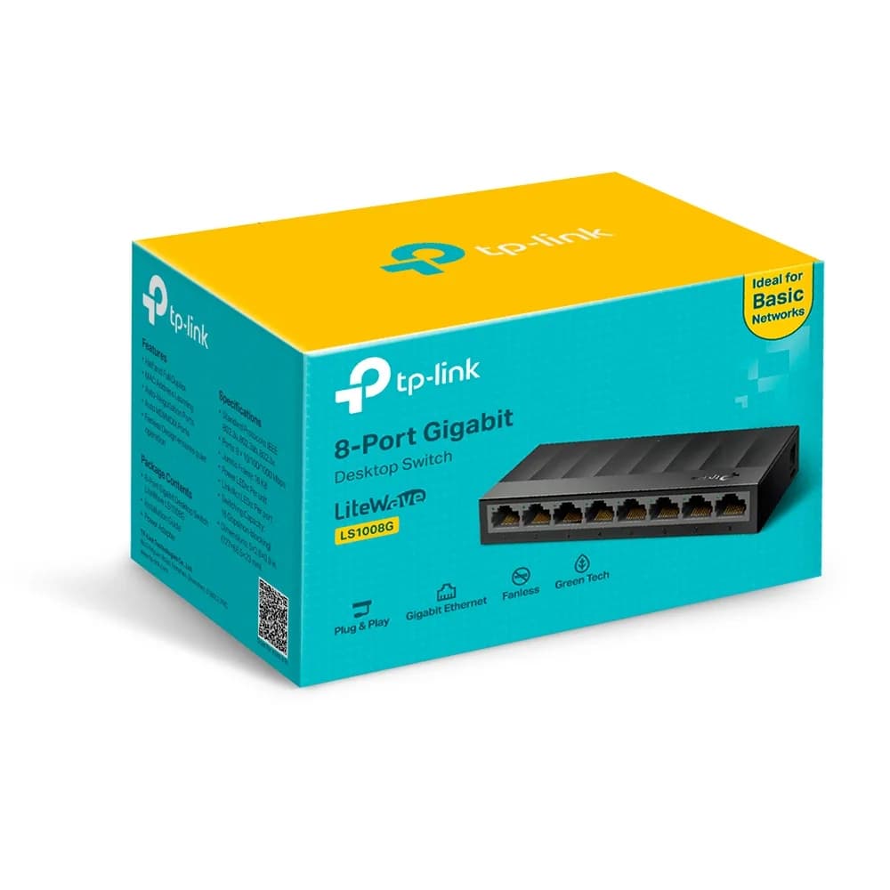 SWITCH TP-LINK 8 porturi Gigabit LiteWave, fanless "LS1008G" — miniatură