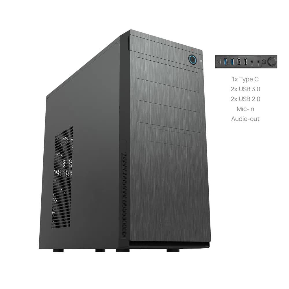 CARCASE Chieftec, "Elox" middle tower Black, 2xUSB 3.0,2x USB 2.0,1x USB typeC , "HC-10B-OP" — miniatură