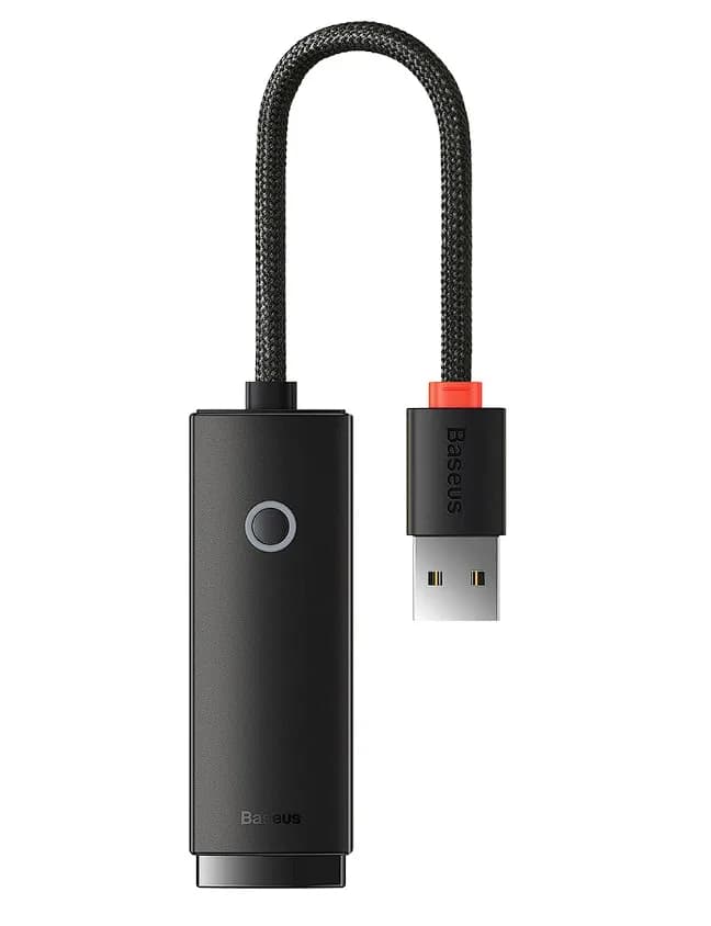 ADAPTOR RETEA Baseus Lite, USB 2.0 to RJ-45 10/100 Mbps Adapter, LED, negru "WKQX000001" - 6932172606022