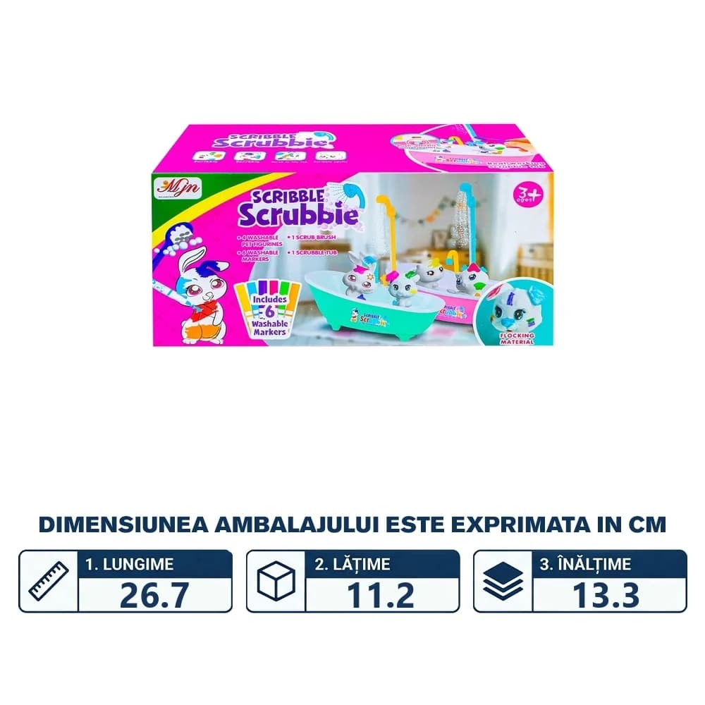 Set creativ, Animalute care pot fi desenate si spalate — miniatură