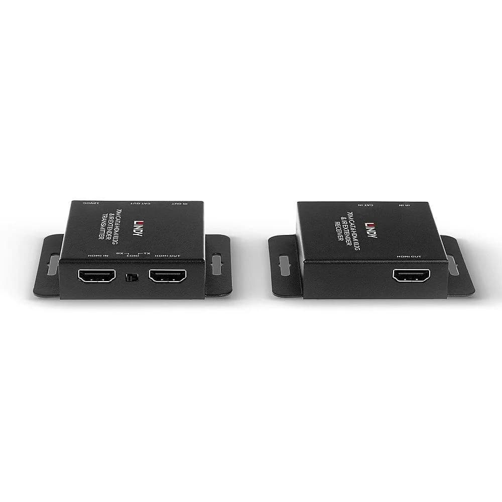 Lindy 50m Cat.6 HDMI & IR Extender with Loop Out Description Extends HDMI & IR Signals up to 70m using a single Cat.6 Cable Supports resolutions up to 3840x2160@30Hz 4:4:4 8bit Features a loop-through HDMI output on the Transmitter for local monitoring Supports power over Cable, only a single — miniatură