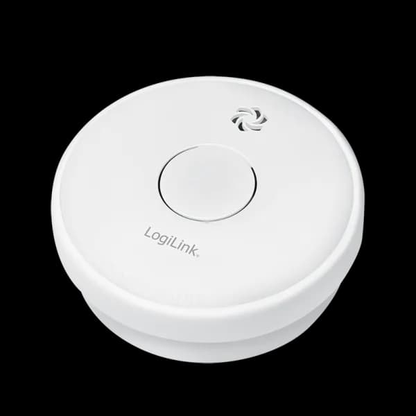 DETECTOR de fum LOGILINK, montare tavan/ perete, senzor: fotoelectric, alarma 85 dB, buton test, baterie 9V inlocuibila, alb "SC0015" — miniatură