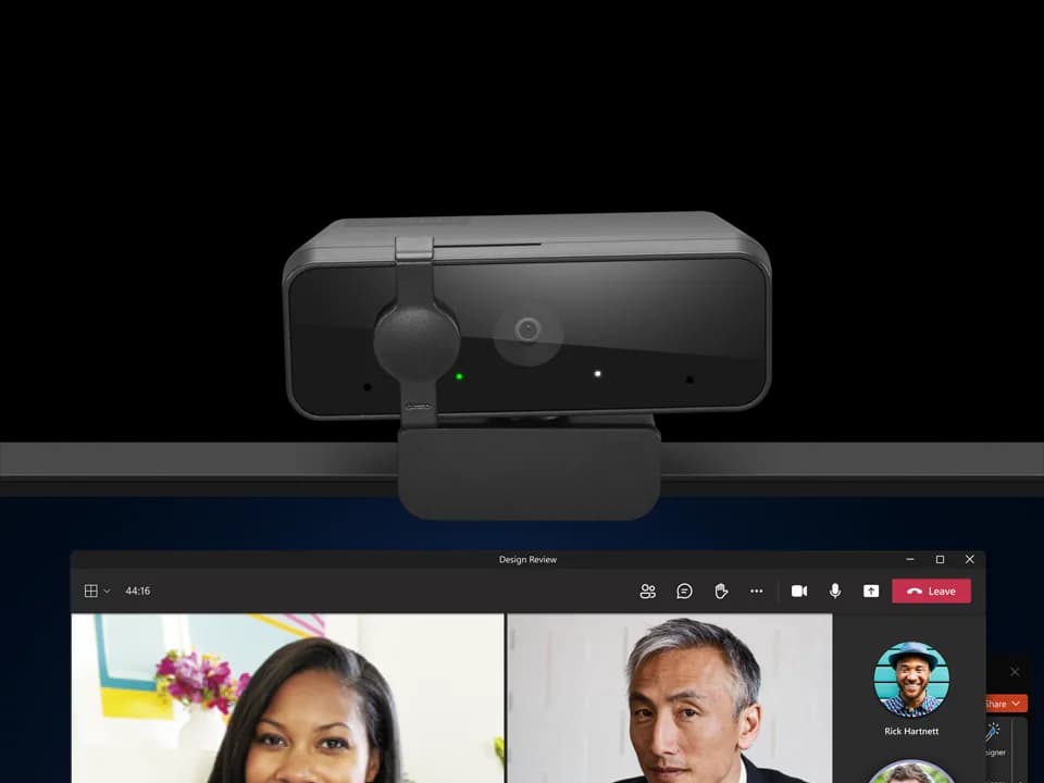 Camera Web Lenovo 310, rezolutie video Full HD, USB-A, Negru — miniatură