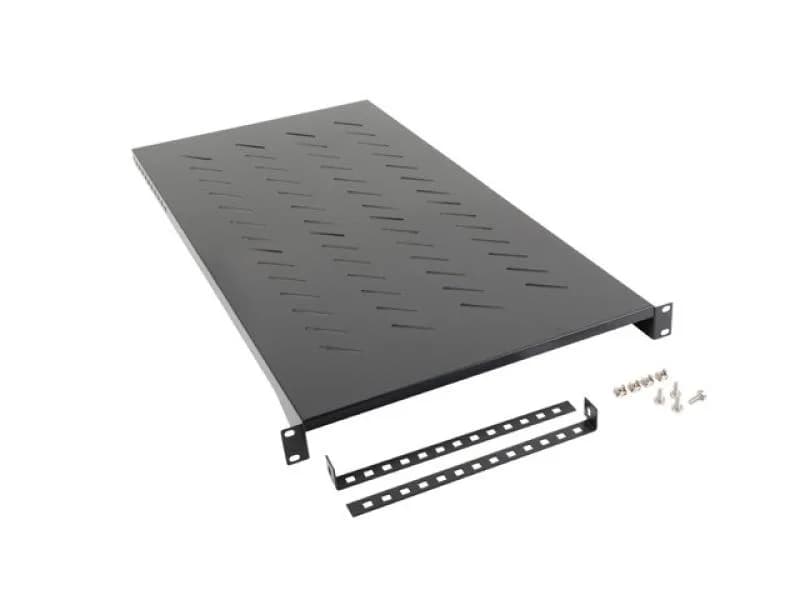 Poliță fixă 19" 1200 mm negru (1U / 483x910 mm, max. 25 kg, prindere în 4 puncte)