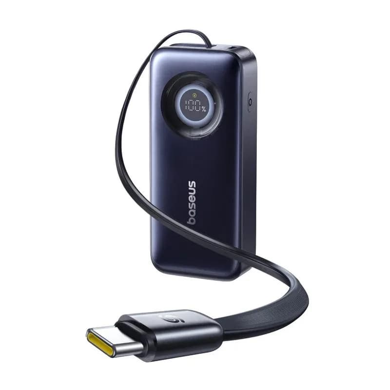 POWER BANK Baseus EnerCore Power, capacitate 20000mAh 67W, 2 x USB Type-C, cablu retractabil USB Type-C 80cm, display, negru "E0027H00" - 6932172691929