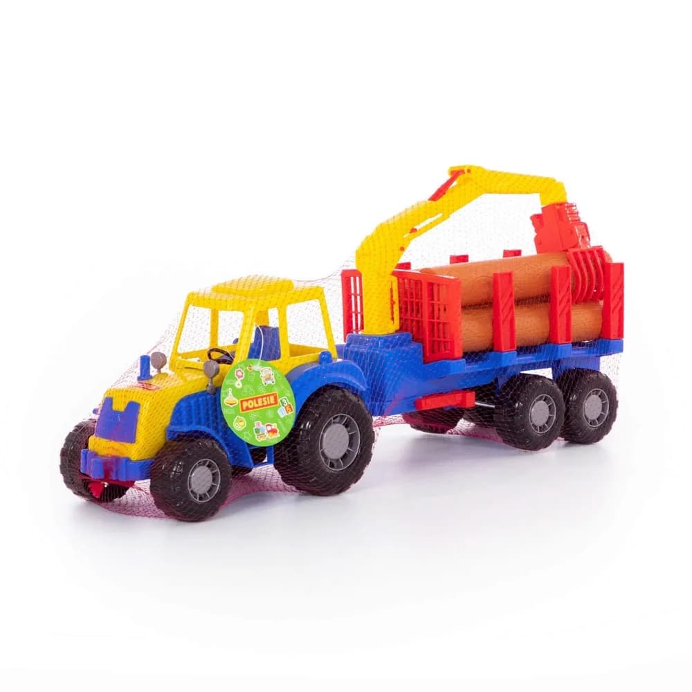 Tractor cu remorca + lemne - Altay, 61x17x25 cm, Polesie — miniatură