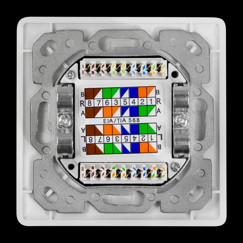 PRIZA RJ-45 aplicabila cu 2 iesiri LOGILINK pt. cablu FTP, Cat6A, RJ-45 (M) x 2, ecranat, plastic cu metal, signal white, 1 buc, "NP0127" — miniatură