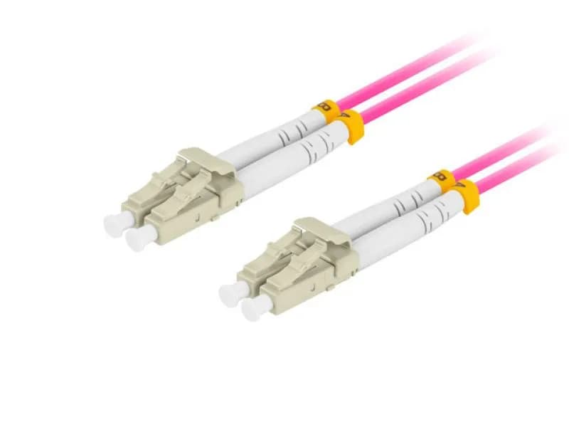 Patch cord fibră MM LC/UPC-LC/UPC duplex 3 m LSZH OM4 50/125 3,0 mm violet