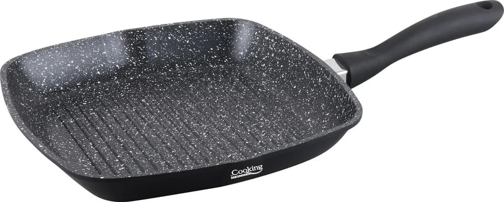 TIGAIE GRILL ALUMINIU + CAPAC 28 x 4.5 CM, DARK LINE, COOKING BY HEINNER — miniatură