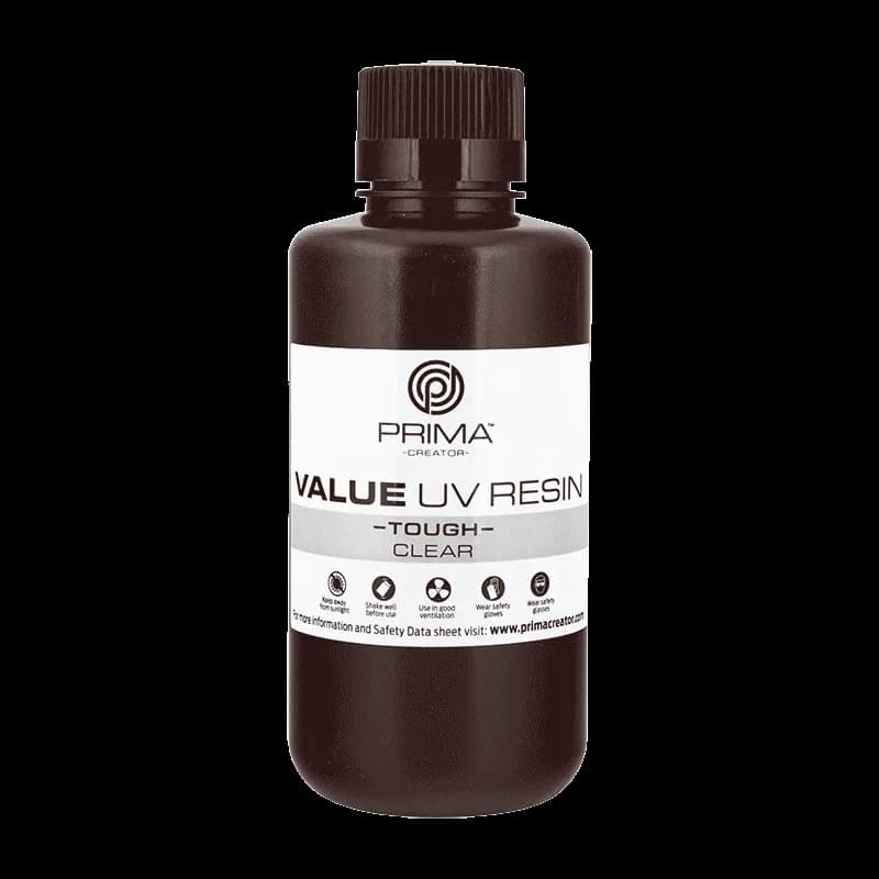 Rășină 3D PrimaCreator Value Tough UV (ABS Like) – 500 g – Clear — miniatură