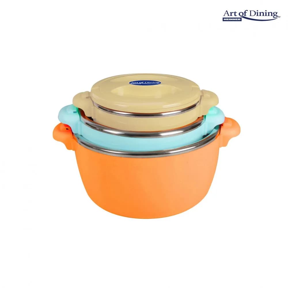 SET 3 CASEROLE TERMICE 2+4+6L,BELLY ORANGE, ART OF DINING BY HEINNER — miniatură