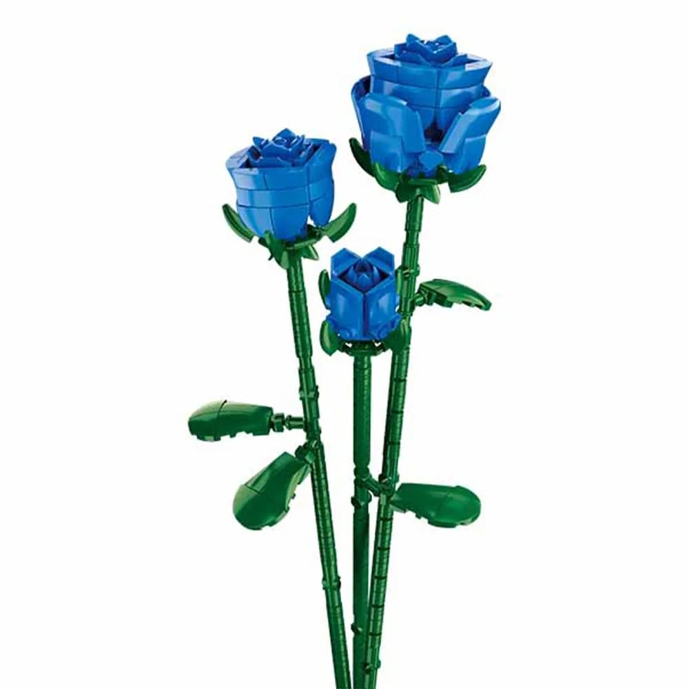 Set de Constructie Flowers, 238 piese, Trandafir Albastru - Sluban — miniatură