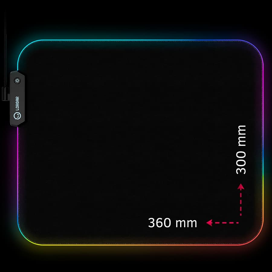 Lorgar Steller 913, Gaming mouse pad, High-speed surface, anti-slip rubber base, RGB backlight, USB connection, Lorgar WP Gameware support, size: 360mm x 300mm x 3mm, weight 0.250kg "LRG-GMP913"
