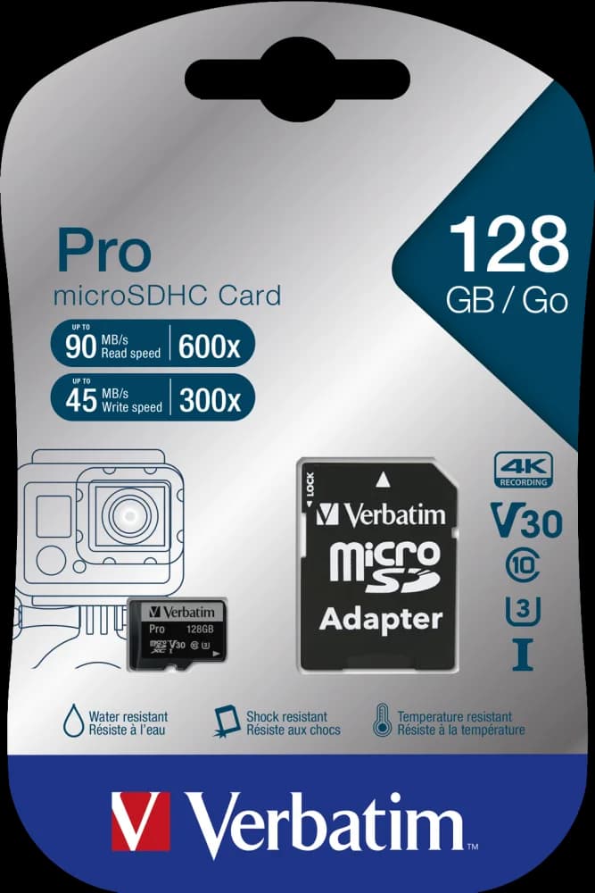 MEMORIE SD CARD VERBATIM 128GB CLASA 10 ADAPTOR INCLUS "47044" — miniatură