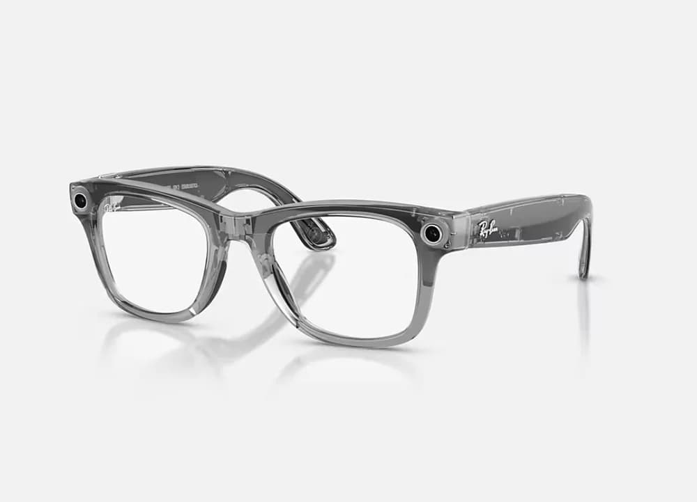 Ray-Ban Meta Wayfarer Gen 2 AI Glasses Shiny Transparent Grey/Sapphire Transitions RW4012 6840MF 53