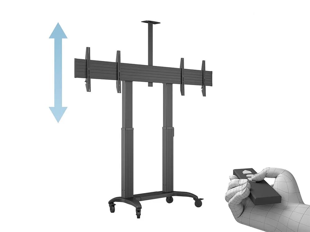 Pachet Stand TV motorizat reglabil in inaltime Multibrackets MB-3220 si Profil cu pilon dublu Multibrackets MB-4431