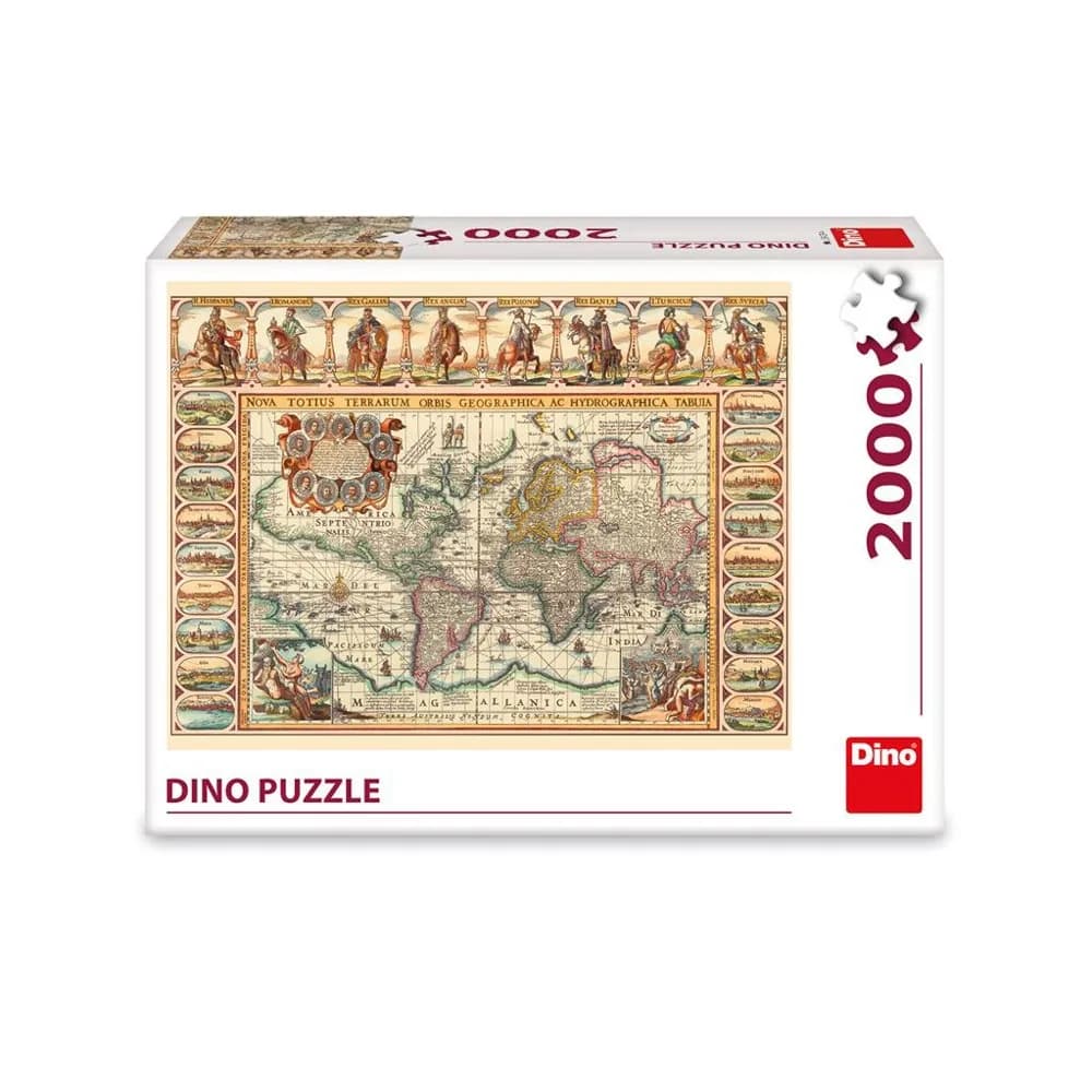 Puzzle 2000 piese, Harta istorica a lumii - DINO TOYS — miniatură