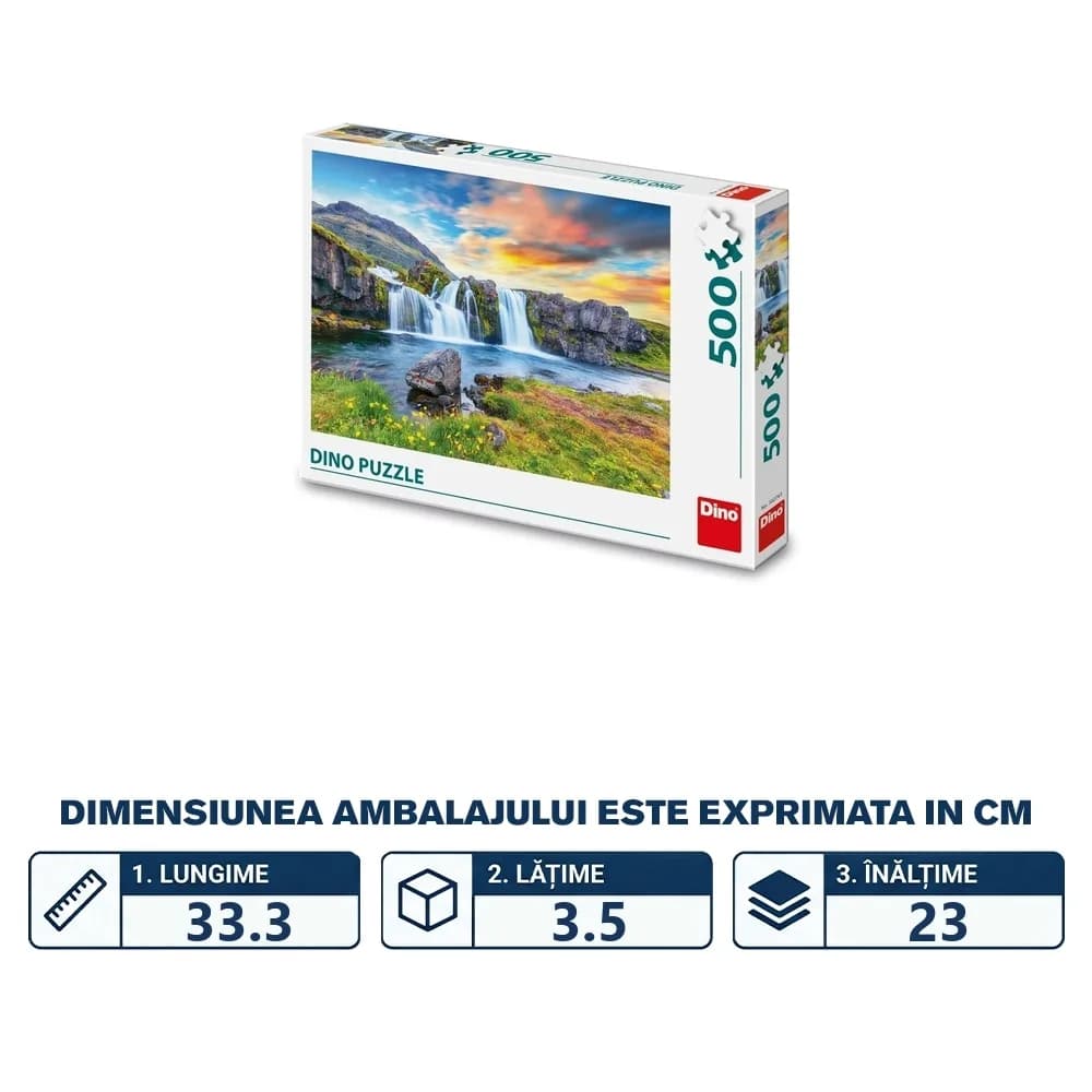 Puzzle 500 piese, Cascada Islanda - DINO TOYS — miniatură