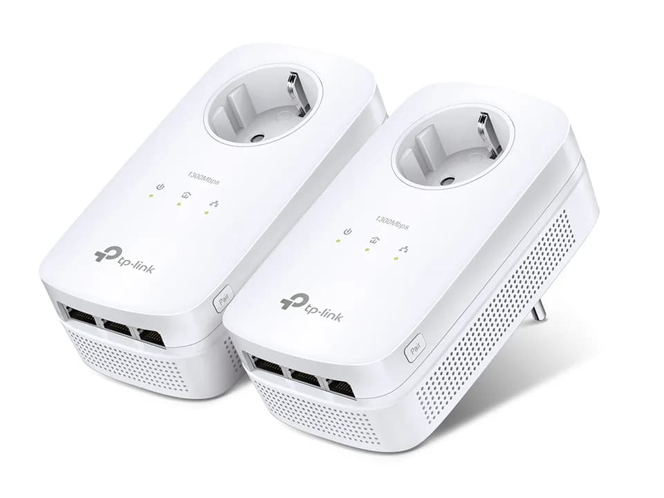 KIT ADAPTOR POWERLINE TP-LINK tehnologie AV2, AV1300, pana la 1300Mbps, 3 porturi Gigabit, priza AC, 2 buc. "TL-PA8030P KIT"