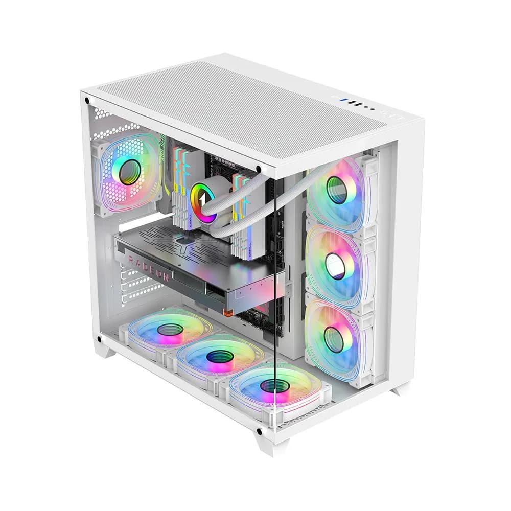Carcasa 1STPLAYER Gaming MV8 Cube Tower ALB — miniatură