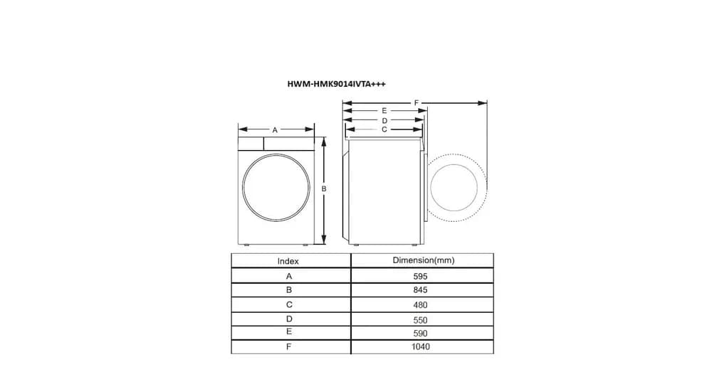 Masina de spalat rufe HEINNER HWM-HMK9014IVTA+++, 9 Kg, 1400 rpm, Clasa: A, Gri Titanium — miniatură