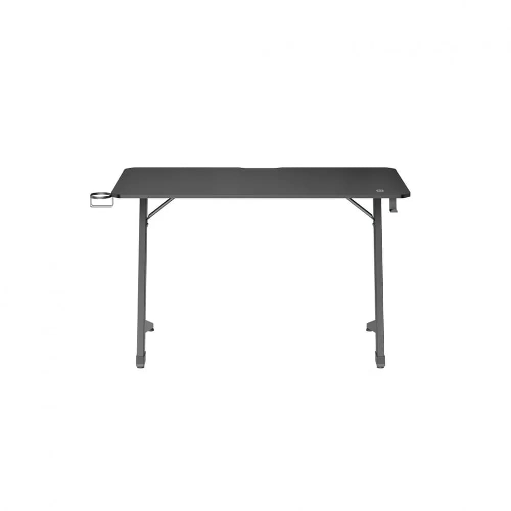 Birou Gaming Serioux Razor cu LED RGB, Material: MDF și melamină, plastic, oțel, Dimensiuni birou 1200x600x750mm, Dimensiuni blat (LxlxA) 1200x600x15mm, Greutate suportata 75kg, Iluminare ambientală LED cu gradient multicolor, Culoare: negru mat și roșu mat — miniatură
