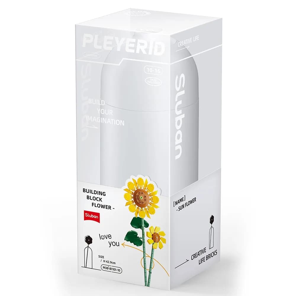 Set de Constructie Flowers, 251 piese, Floarea Soarelui - Sluban — miniatură