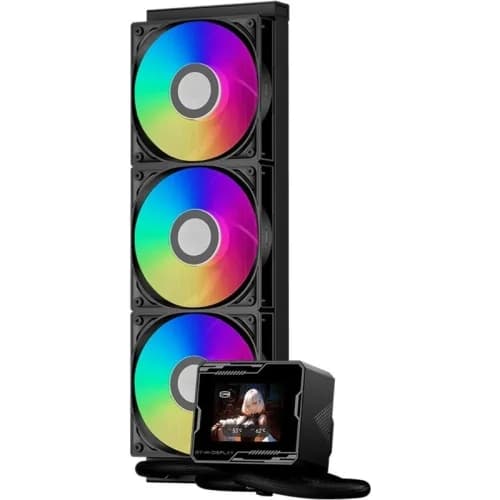 COOLER PCCooler "GT360M ARGB Display", skt. Intel si AMD, racire cu lichid, 3 x 120mm, viteza rotatie pompa 2600 RPM, 3000 RPM, ARGB adresabil, negru "GT360M ARGB Display BK" — miniatură