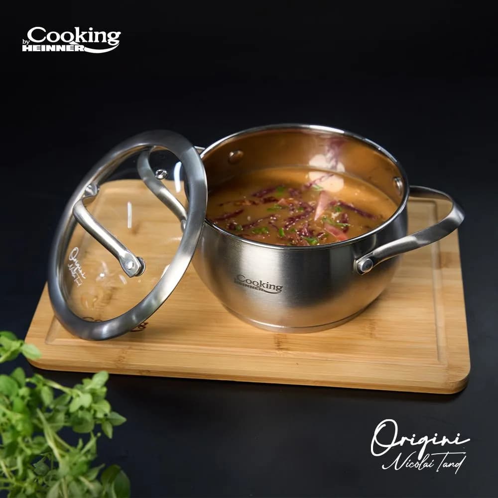 SEMIOALA INOX+CAPAC 18X10 CM, 2.5L, NICOLAI TAND, ORIGINI, COOKING BY HEINNER — miniatură