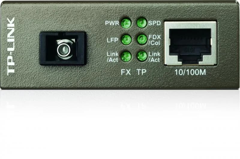 "Omada 10/100 Mbps RJ45 to 100 Mbps Single-mode SC WDM Bi-Directional Fiber Converter PORT: 1× 100Mbps SC Port, 1× 10/100M RJ45 Port (Auto MDI/MDIX) SPEC: Full-duplex, Tx:1550 nm, Rx:1310 nm, Up to 20 km, Chassis TL-MC1400 Rack-mountable" — miniatură