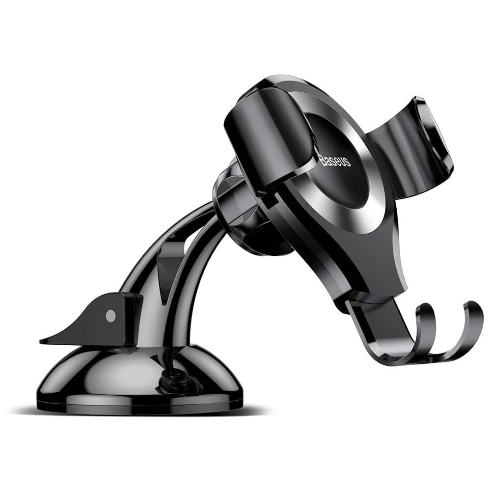 SUPORT AUTO Baseus Osculum pt. SmartPhone, fixare parbriz sau bord prin ventuza, negru + argintiu "SUYL-XP0S" - 6953156268777 — miniatură