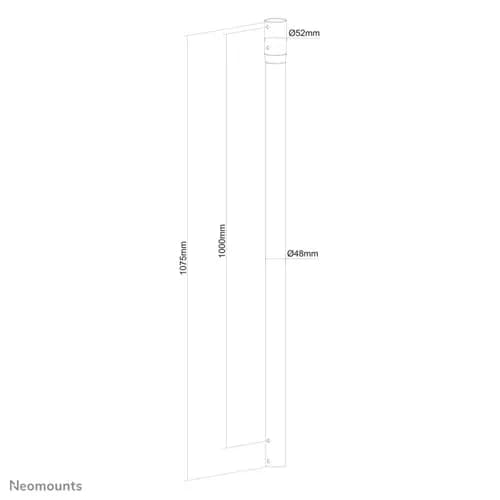 Extensie suport Neomounts NS-EP100BLACK, 107,5 cm, compatibil cu NM-C440BLACK, negru — miniatură