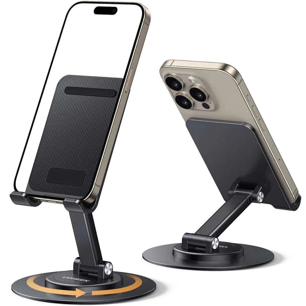 SUPORT Telefon Ugreen, "LP805" pt. SmartPhone, fixare pe birou, universal cu unghi reglabil, metalic, gri "35152" - 6941876231522 — miniatură