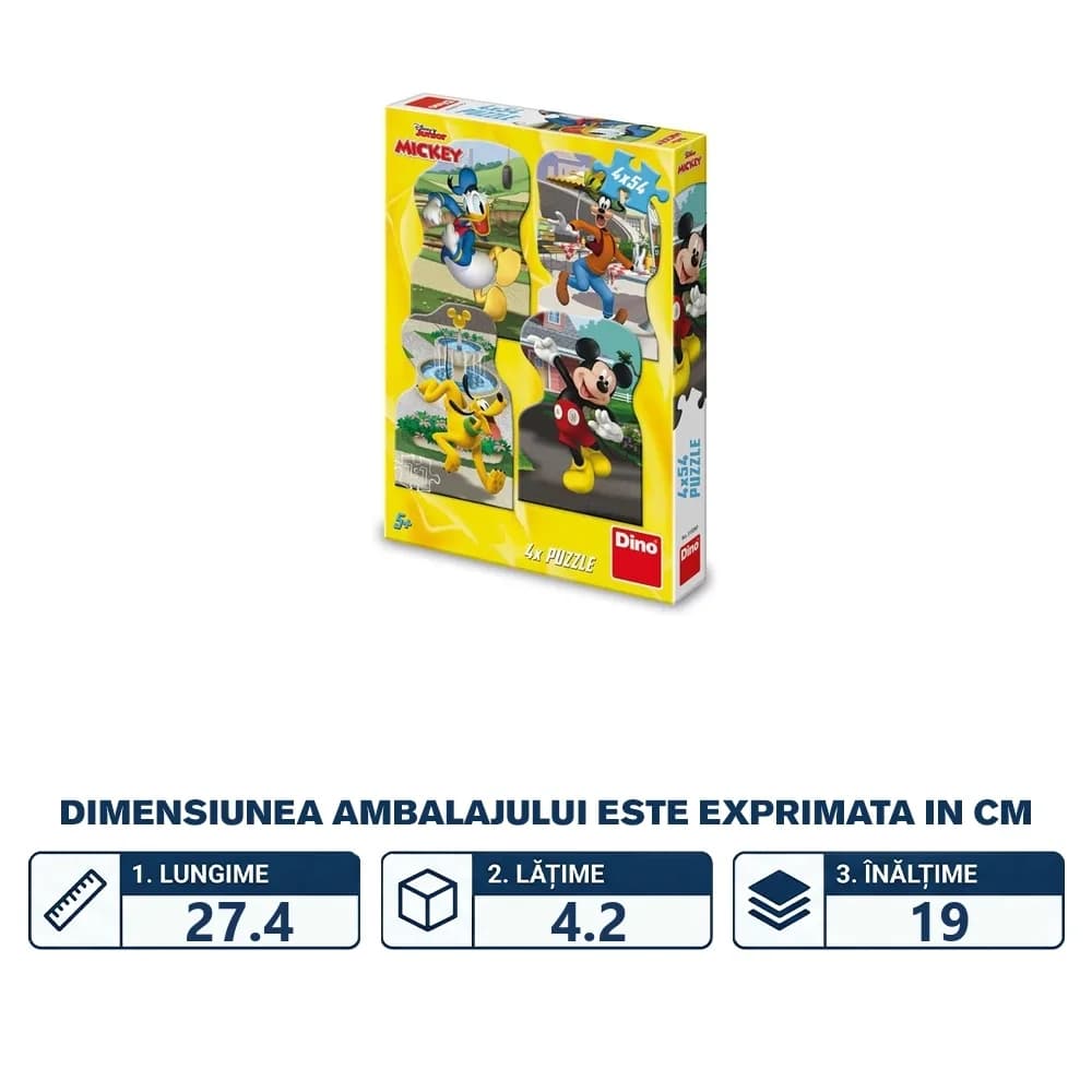 Puzzle 4x54 piese, Mickey - DINO TOYS — miniatură