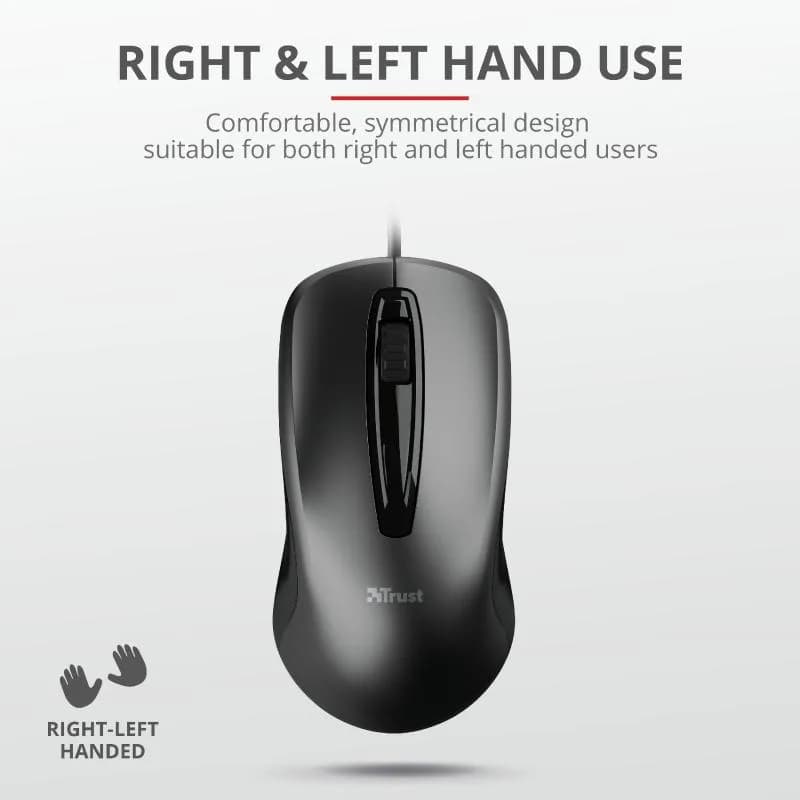 Mouse Trust Carve, 1200 dpi, Negru — miniatură