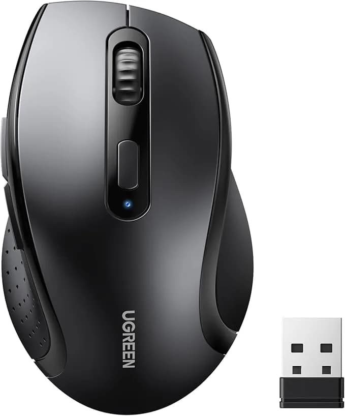 MOUSE Ugreen, "M511" PC sau NB, wireless 2.4GHz, optic, 3/1 butoane/scroll, 1600 dpi, necesita baterii 2 x AAA nu sunt incluse, negru "45012" - 6941876240128