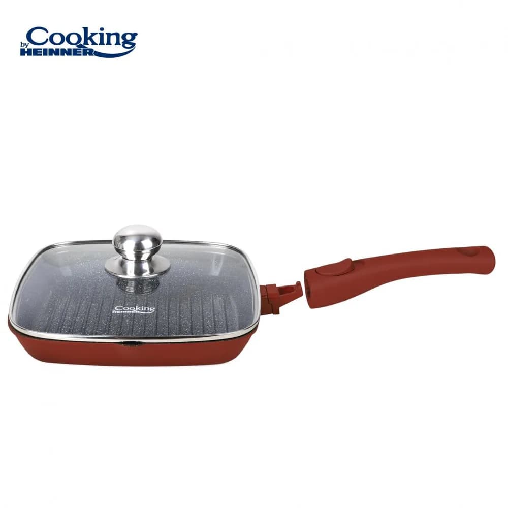 TIGAIE GRILL ALUMINIU+CAPAC 28x4 CM, CALABRIA, COOKING BY HEINNER — miniatură