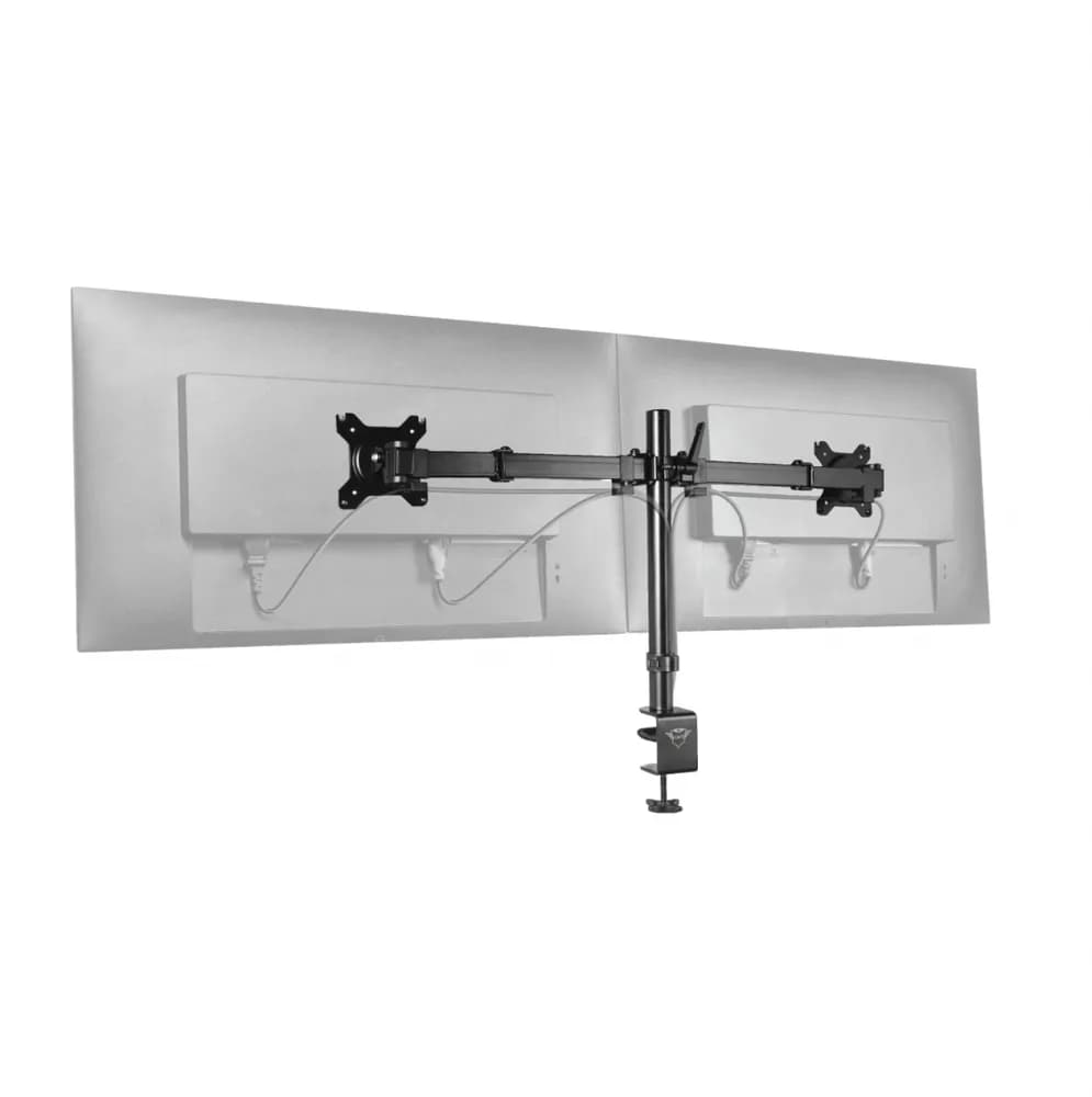 Suport Monitor Trust GXT 1120 Mara Dual Monitor Arm, montare birou, 510 x 860 x 115mm, VESA, 2.6 kg, negru — miniatură
