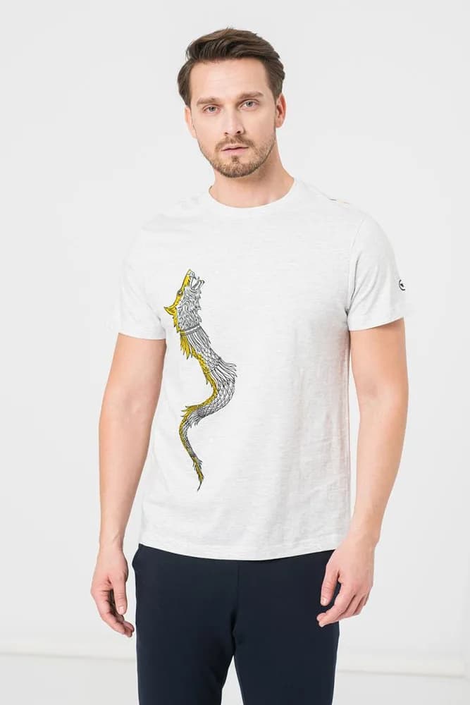 TRICOU CASUAL DRACON BARBATI LIGHT GRAY-XXL — miniatură