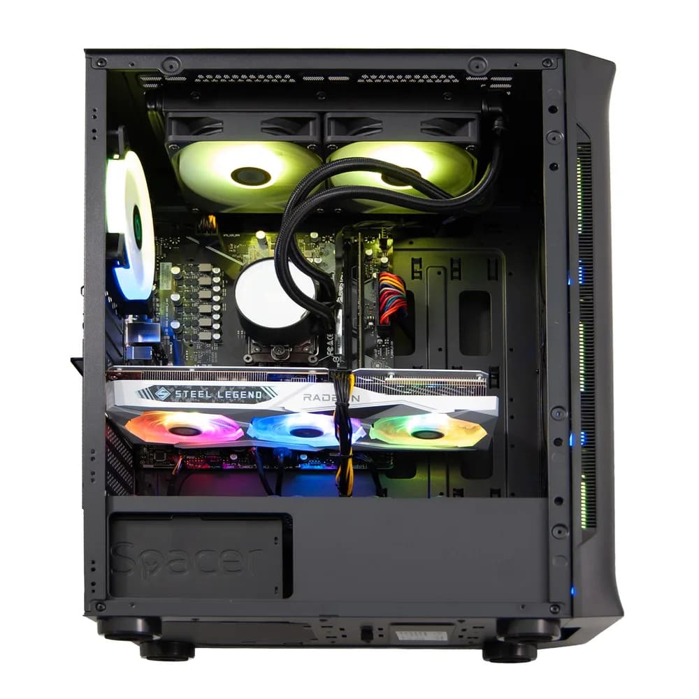 Sistem Desktop PC Gaming Spacer Unbreakable R5, AMD Ryzen 5 7400, 16GB DDR5, 1TB SSD, RX7600 8GB, No Os, Negru," SPACER-Unbreakable-R5.7400-16D5S1T" — miniatură