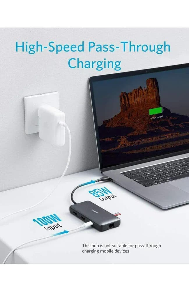 DOCKING Station Anker 8-in-1,porturi: 2xHDMI(M),2xUSB 3.2 gen1 (M), RJ-45,PD 100W,SD/microSD,conectare prin USB-C (T),rata transfer 5 Gbps,ABS, gri "A83800A1" - 0194644138974 — miniatură