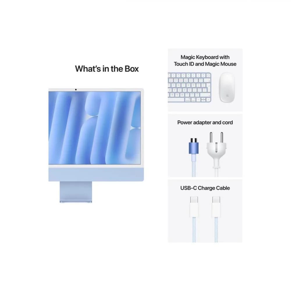 Apple iMAC 24" Retina 4.5k/ Apple M4 (CPU 10-core, GPU 10-core, Neural Engine16-core)/16GB/256GB - Blue - INT KB (2024) — miniatură