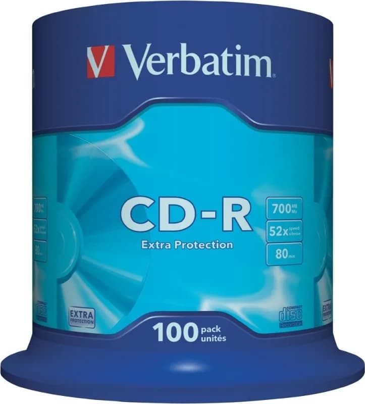 CD-R VERBATIM  700MB, 80min, viteza 52x, 100 buc, spindle, "43411"