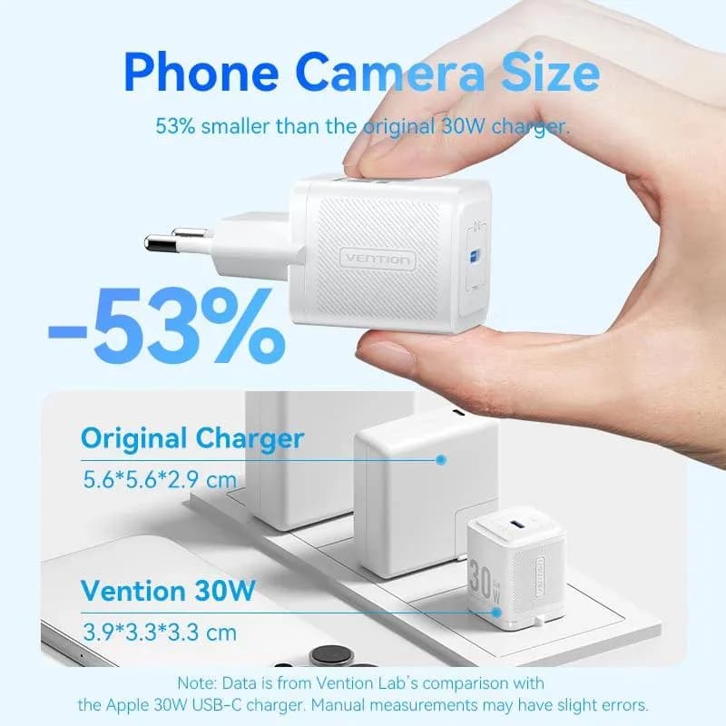 Alimentator retea Vention, 30W, 1 x USB-C, alb, "FEZW0-EU" -6922794790223 — miniatură