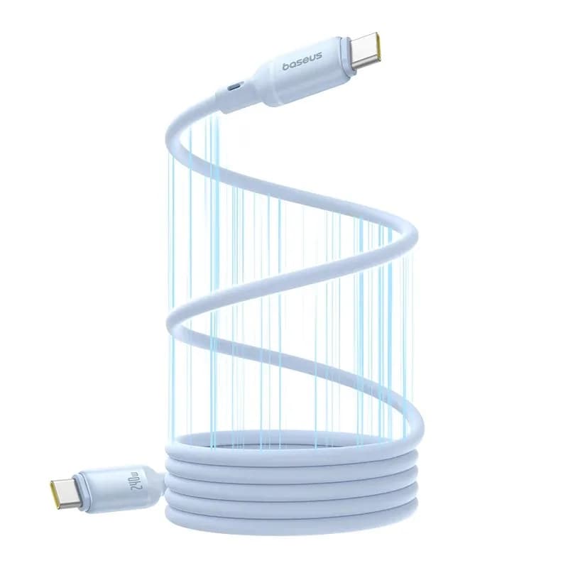 CABLU alimentare si date Baseus PicoGo Magnetic, pt smartphone, silicon lichid magnetic, USB Type-C la USB Type-C 240W, 1m, albastru "P10376800311-00" - 6932172677480