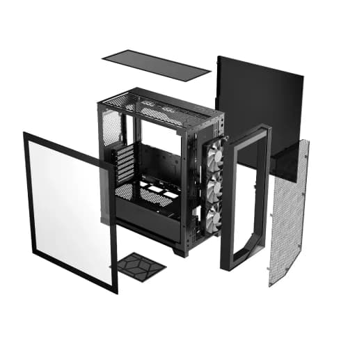 CARCASA PCCooler "C3 D510", middle tower, gaming, fara sursa, suporta 8xfan, , PSU shroud, USB 3.1 gen 1 x 2, audio, mic, 7 sloturi expansiune, negru, "C3D510 BK" — miniatură
